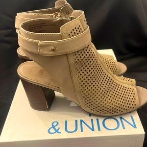 Taupe bootie sandals